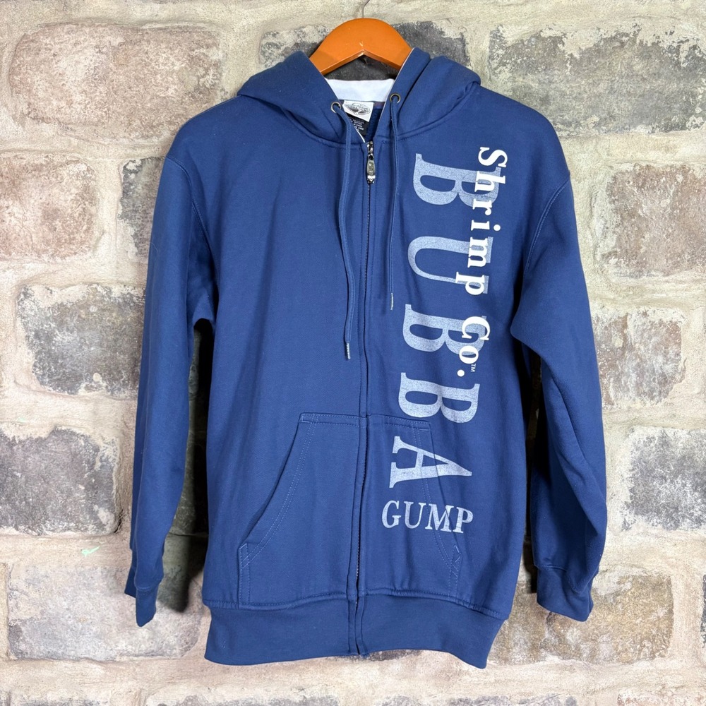 Bubba‎ Gump Shrimp Co Kenpo Blue Full Zip Graphic Hoodie Sweatshirt Small